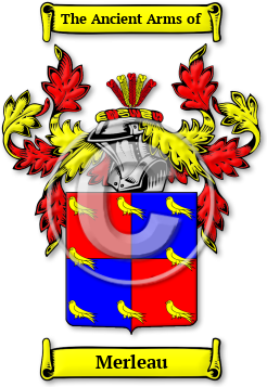 Merleau Family Crest Download (jpg) Legacy Series - 150 DPI