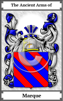 Marque Family Crest Download (JPG)  Book Plated - 150 DPI