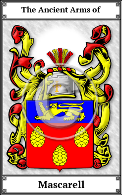 Mascarell Family Crest Download (JPG) Book Plated - 600 DPI