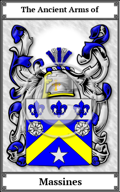 Massines Family Crest Download (JPG) Book Plated - 600 DPI