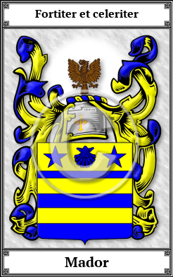 Mador Family Crest Download (JPG) Book Plated - 300 DPI