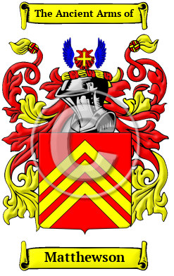 Matthewson Name Meaning, Family History, Family Crest & Coats of Arms