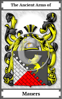 Mauers Family Crest Download (JPG)  Book Plated - 150 DPI