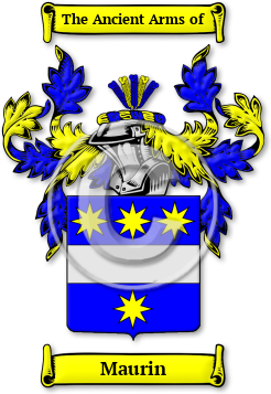 Maurin Family Crest Download (jpg) Legacy Series - 150 DPI