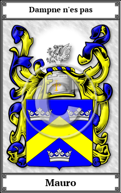 Mauro Family Crest Download (JPG) Book Plated - 600 DPI