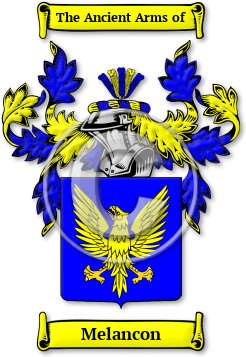 Melancon Family Crest Download (jpg) Legacy Series - 150 DPI
