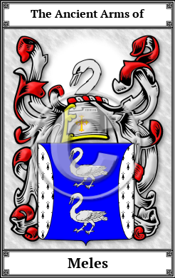 Meles Family Crest Download (JPG) Book Plated - 600 DPI