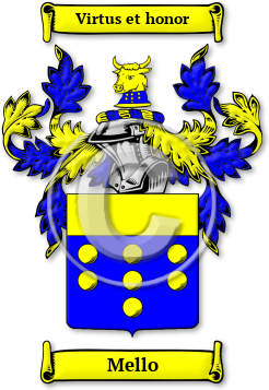 Mello Family Crest Download (jpg) Legacy Series - 150 DPI