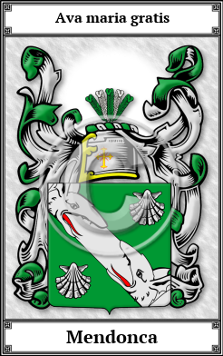 Mendonca Family Crest Download (JPG)  Book Plated - 150 DPI