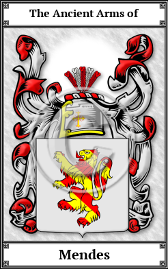 Mendes Family Crest Download (JPG)  Book Plated - 150 DPI