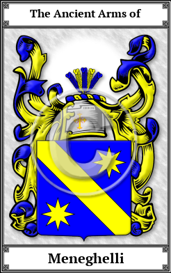 Meneghelli Family Crest Download (JPG) Book Plated - 600 DPI