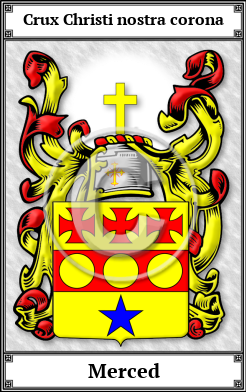 Merced Family Crest Download (JPG)  Book Plated - 150 DPI