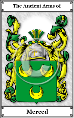 Merced Family Crest Download (JPG)  Book Plated - 150 DPI