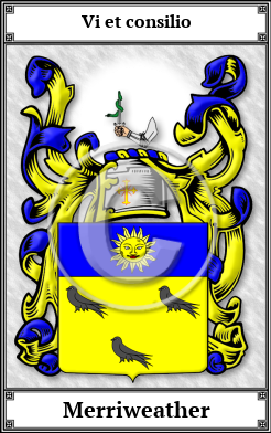 Merriweather Family Crest Download (JPG)  Book Plated - 150 DPI