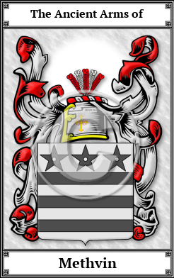 Methvin Family Crest Download (JPG)  Book Plated - 150 DPI