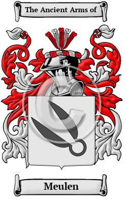 Meulen Family Crest/Coat of Arms