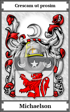 Michaelson Family Crest Download (JPG) Book Plated - 600 DPI