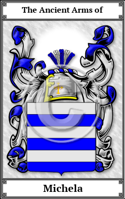 Michela Family Crest Download (JPG)  Book Plated - 150 DPI