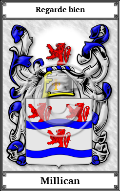 Millican Family Crest Download (JPG)  Book Plated - 150 DPI