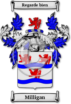 Milligan Family Crest Download (jpg) Legacy Series - 150 DPI
