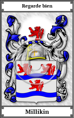Millikin Family Crest Download (JPG)  Book Plated - 150 DPI
