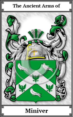 Miniver Family Crest Download (JPG) Book Plated - 600 DPI