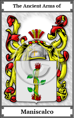 Maniscalco Family Crest Download (JPG)  Book Plated - 150 DPI