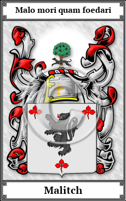 Malitch Family Crest Download (JPG)  Book Plated - 150 DPI