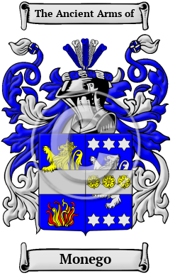 Monego Family Crest/Coat of Arms