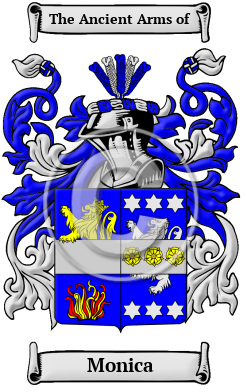 Monica Family Crest/Coat of Arms