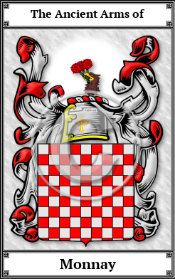 Monnay Family Crest Download (JPG)  Book Plated - 150 DPI