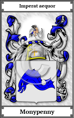 Monypenny Family Crest Download (JPG) Book Plated - 600 DPI