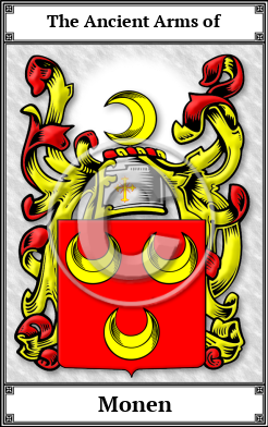 Monen Family Crest Download (JPG)  Book Plated - 150 DPI