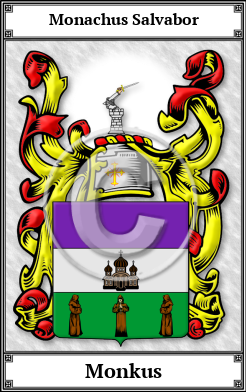 Monkus Family Crest Download (JPG) Book Plated - 600 DPI