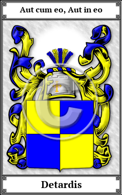 Detardis Family Crest Download (JPG)  Book Plated - 150 DPI