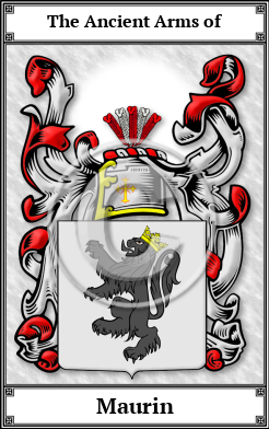 Maurin Family Crest Download (JPG)  Book Plated - 150 DPI
