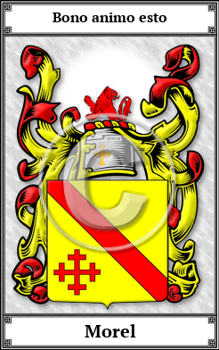 Morel Family Crest Download (JPG)  Book Plated - 150 DPI