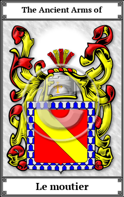 Le moutier Family Crest Download (JPG)  Book Plated - 150 DPI