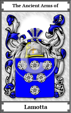 Lamotta Family Crest Download (JPG) Book Plated - 600 DPI