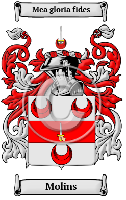 Molins Family Crest/Coat of Arms