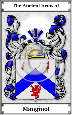 Manginot Family Crest Download (JPG)  Book Plated - 150 DPI