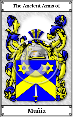 Muñiz Family Crest Download (JPG)  Book Plated - 150 DPI