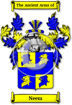 Neem Family Crest Download (jpg) Legacy Series - 150 DPI