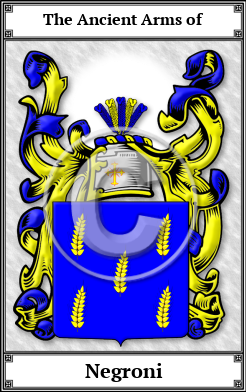 Negroni Family Crest Download (JPG) Book Plated - 600 DPI