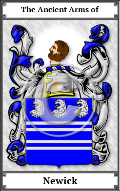 Newick Family Crest Download (JPG)  Book Plated - 150 DPI