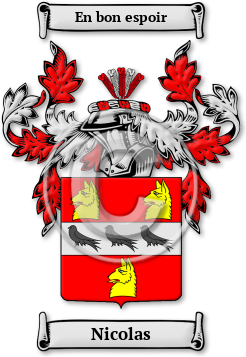 Nicolas Family Crest Download (jpg) Legacy Series - 150 DPI