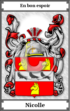 Nicolle Family Crest Download (JPG)  Book Plated - 150 DPI