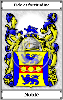Noblé Family Crest Download (JPG)  Book Plated - 150 DPI