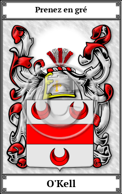 O'Kell Family Crest Download (JPG) Book Plated - 600 DPI