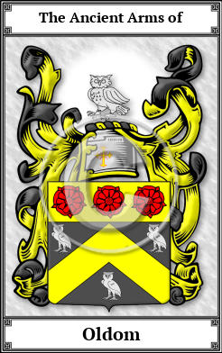 Oldom Family Crest Download (JPG)  Book Plated - 150 DPI